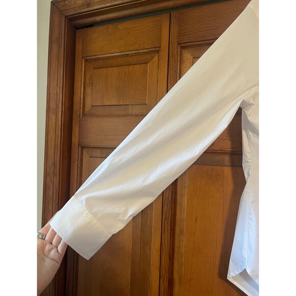 Carbon38 Women's Twisted Button-Up Tunic Shirt Long Sleeve Blouse White Size XL - Picture 12 of 16